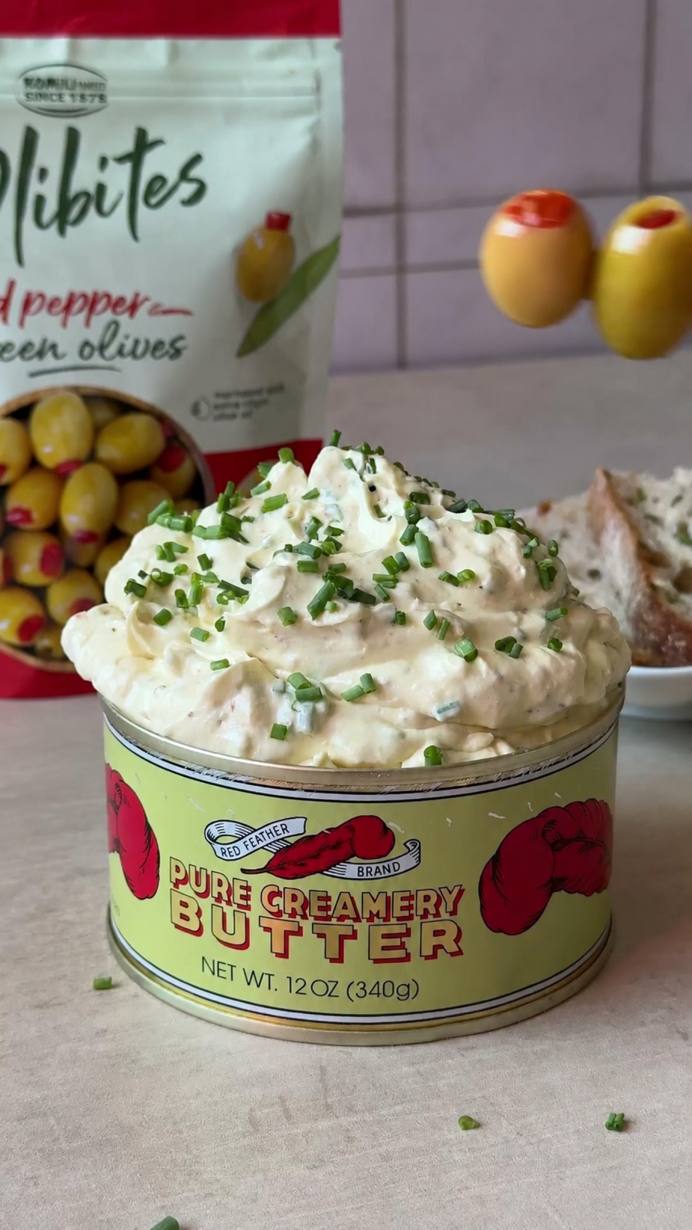 Dirty Martini Whipped Butter