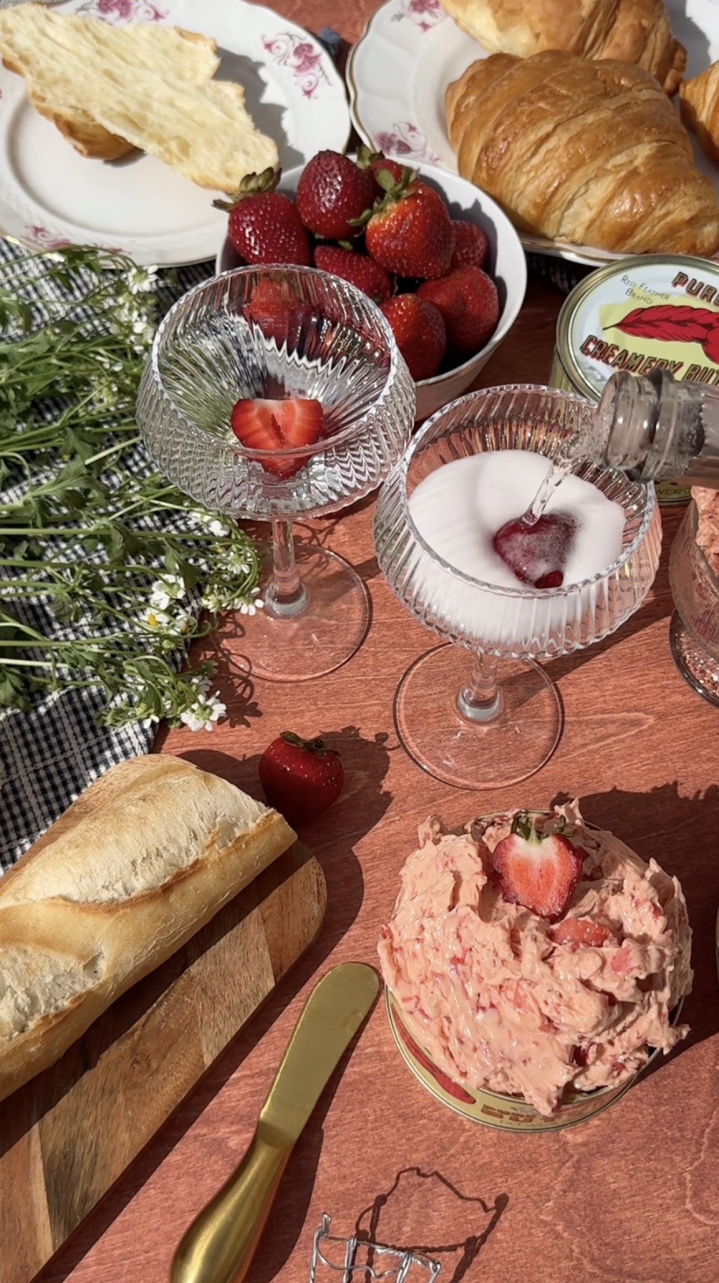 Whipped strawberry butter with fresh berries
